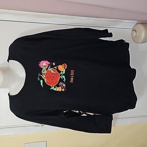 The Quacker Factory sweater Halloween theme black fleece lined